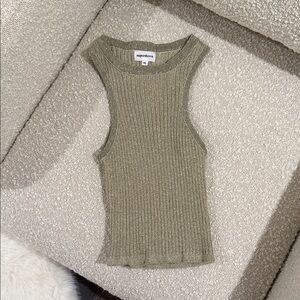 Superdown gold Ribbed Sleeveless Top